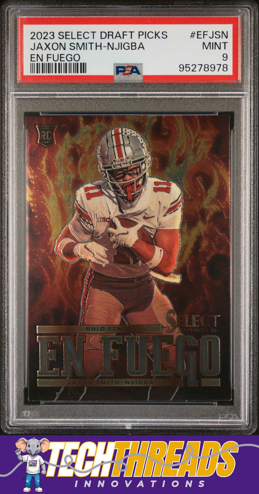 2023 Panini Select Draft Picks En Fuego #EFJSN Jaxon Smith-Njigba PSA 9