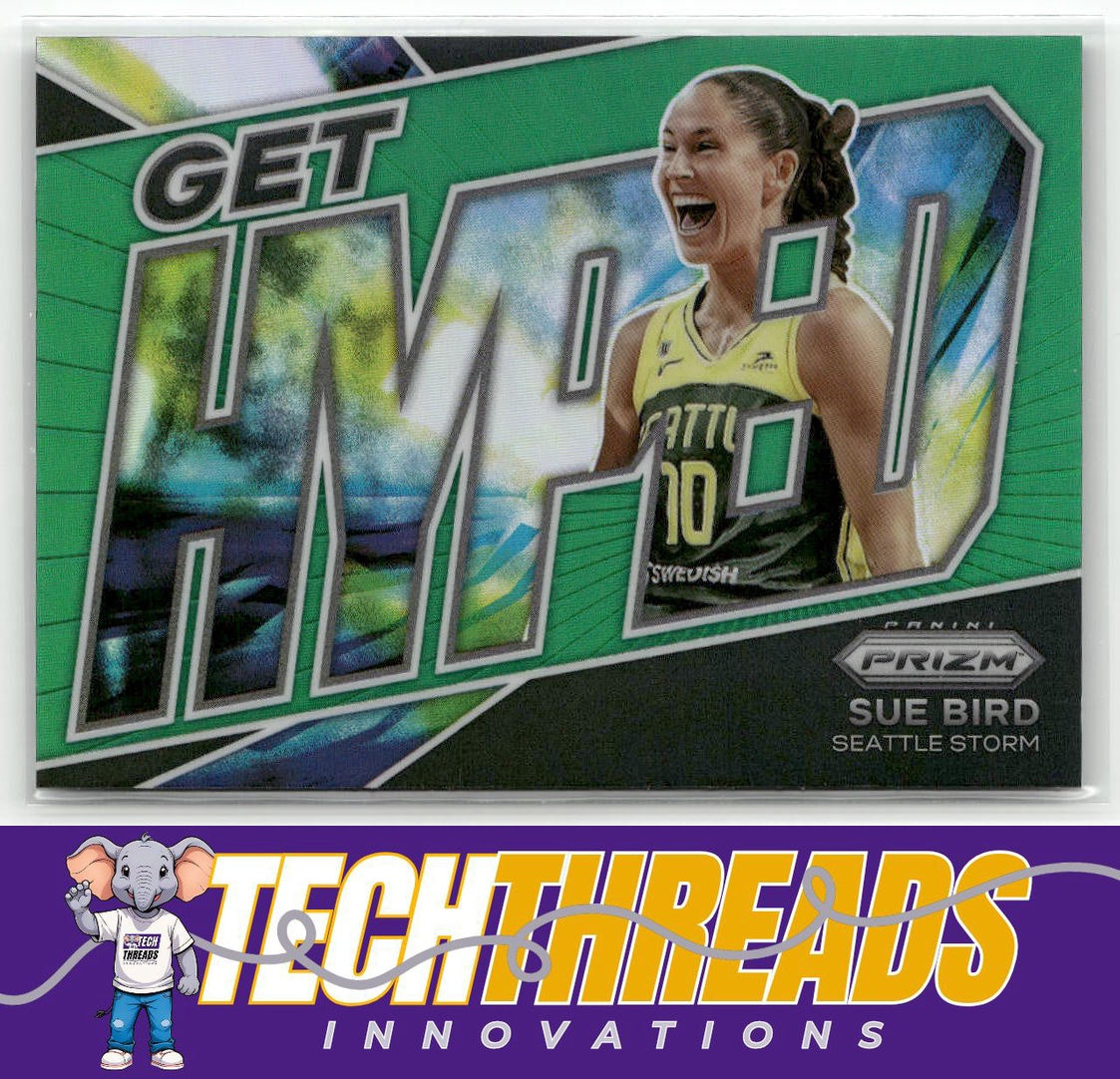 2022 Panini Prizm WNBA #10 Sue Bird Get Hyped Prizms Green